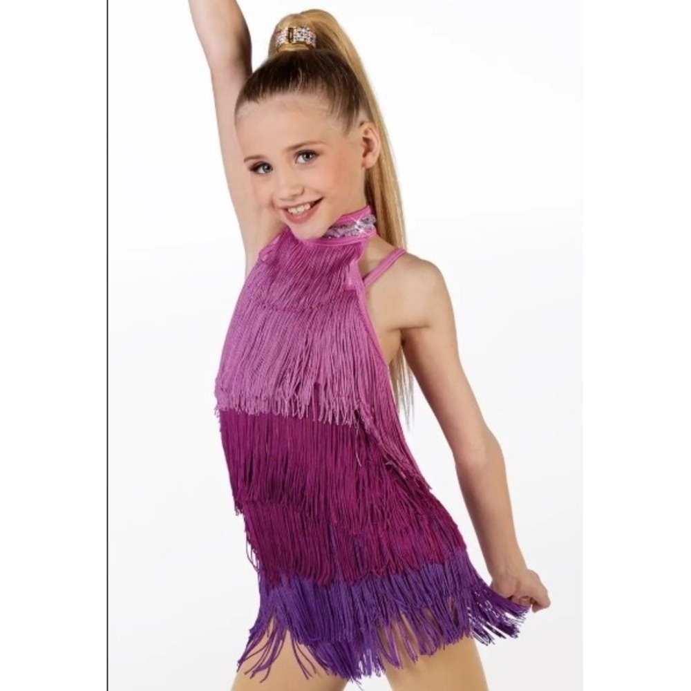 Weissman Showtime Girl Dance Costume Electric Feel Purple Ombre LC 14338 Size LC